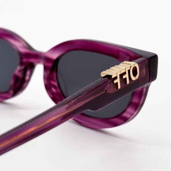 NEW OFF-WHITE OERI13D SPARKS 3707 SUNGLASSES WOMEN PURPLE ROUND - Picture 5 of 9
